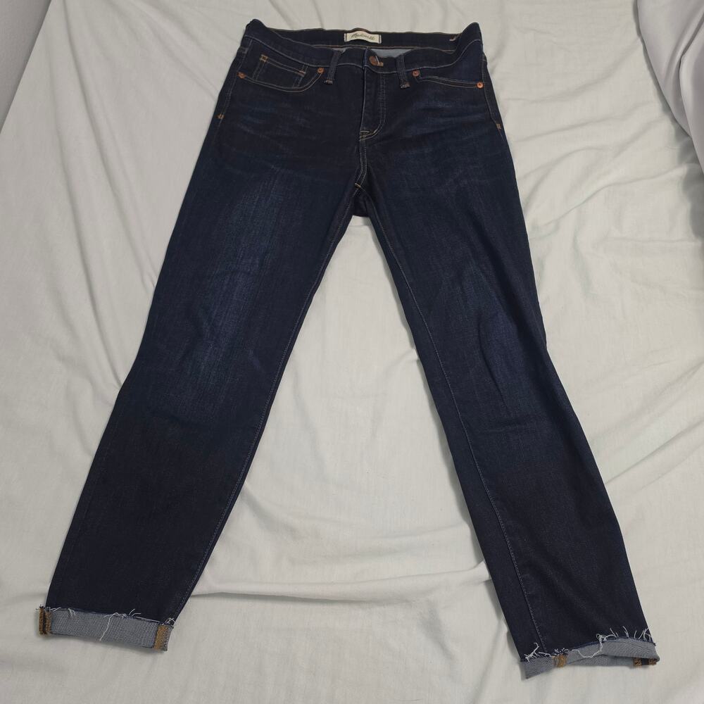Madewell 9" High-Rise Skinny Jeans Women’s 29 Dark Wash Raw Hem Denim